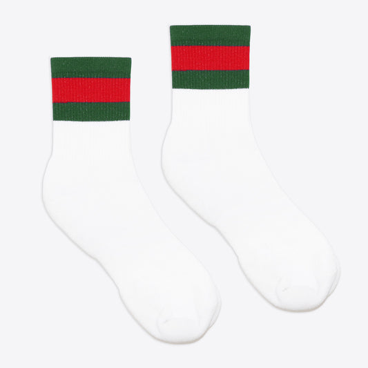 Web stripe stretch cotton socks