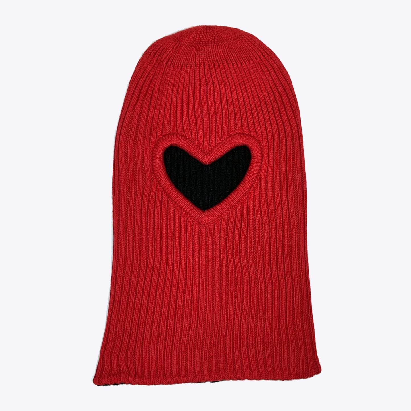 Heart Cut Out Reversible Balaclava Black/Red