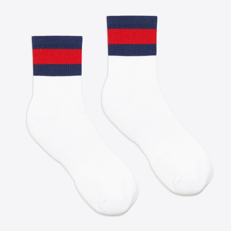 Web stripe stretch cotton socks navy
