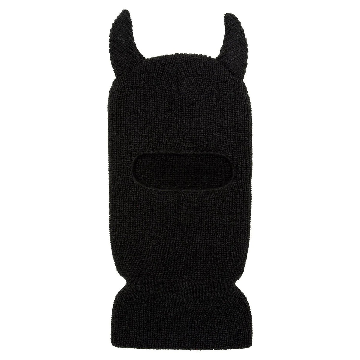 Devil Horns Ski Mask Black